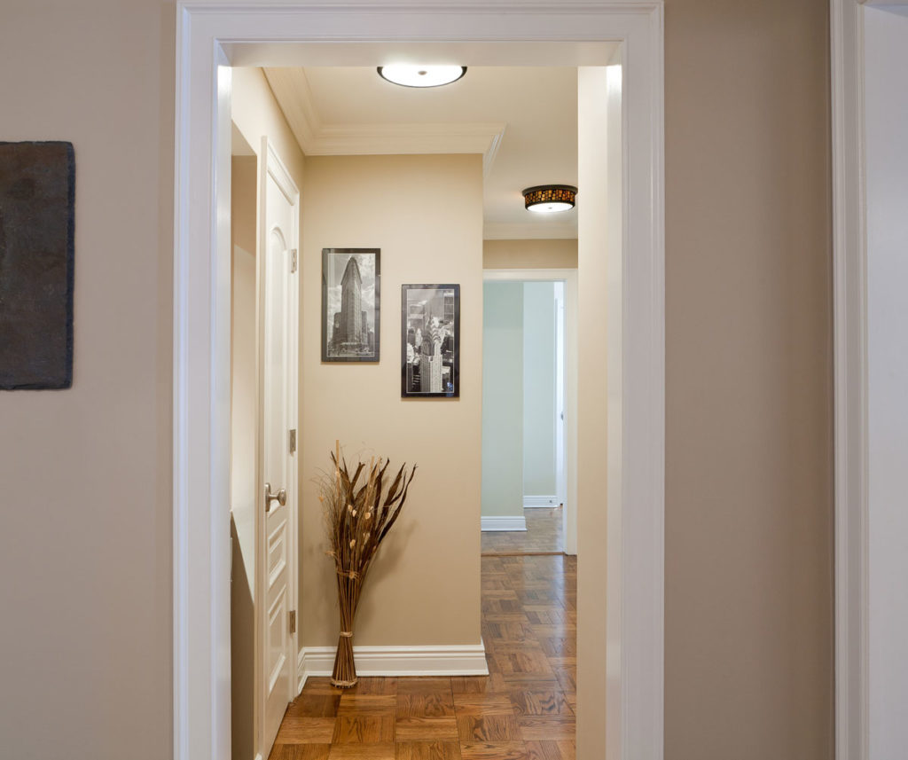Freshly Painted Apartment Hallway With Beige Colors
